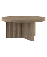 Hudson & Canal Holm 32" Wide Round Fluted Coffee Table
