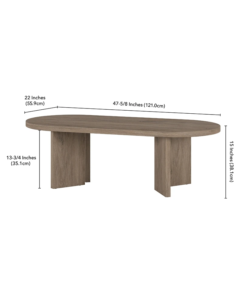 Hudson & Canal Alma 48" Wide Oval Coffee Table