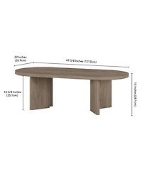 Hudson & Canal Alma 48" Wide Oval Coffee Table