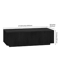 Hudson & Canal Reyes 48" Wide Rectangular Fluted Coffee Table