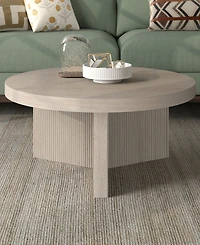 Hudson & Canal Holm 32" Wide Round Fluted Coffee Table