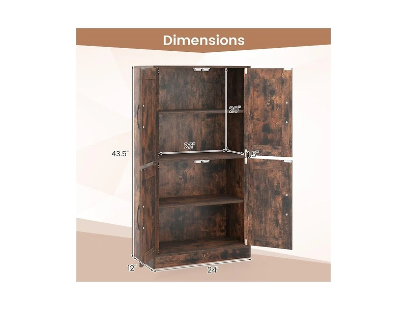 Slickblue 43.5 Inch Bathroom Storage Cabinet with Doors and Shelves