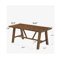 Tribesigns 70.87" Solid Wood Executive Desks, Long Large Office Desk, Farmhouse Computer Desk