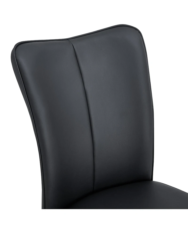 Modern minimalist dining chairs, black Pu leather curved backrest and seat cushions, electroplated metal chair legs, suitable for restaurants, bedroom