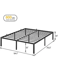 gaomon 14 Inch Bed Frame with Under Bed Storage, Heavy Duty Mattress Foundation, Easy Assembly, No Box Spring Needed, Platform Bed for Bedroom