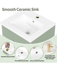 Sillysis Bathroom Vanity with Sink, Painted Mdf Cabinet, Soft Close Door, Adjustable Shelf & Organizer for Small Spaces