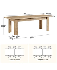 Tribesigns 79 Inch Wood Dining Table for 6-8 People, Extra Long Kitchen Table
