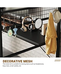 gaomon Loft Bunk Bed with L-Shaped Desk Twin Loft Under-Desk Workspace Metal Bunk Ladder High Guardrail Easy Assembly