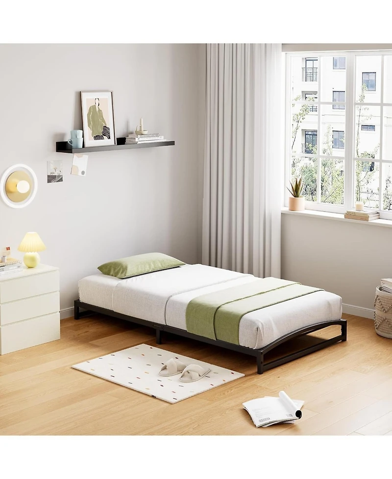 gaomon Low Bed Frame 6 Inch Heavy Duty Metal Platform Mattress Foundation Noise-Free No Box Spring Easy Assembly
