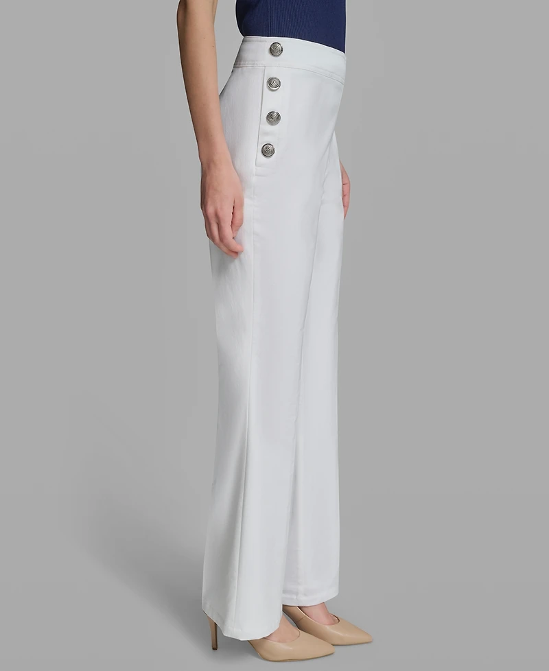 Karl Lagerfeld Paris Petite Mid-Rise Sailor Pants
