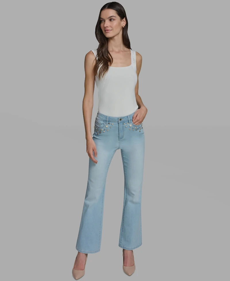 Karl Lagerfeld Paris Petite Mid-Rise Jeans