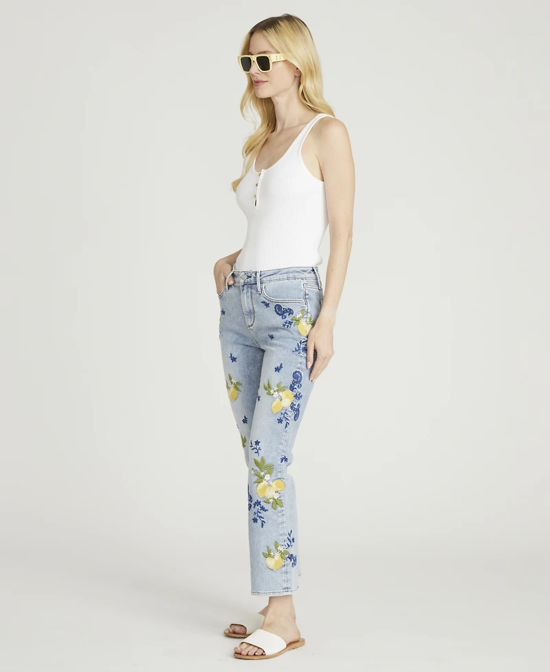 Driftwood Women's Mid-Rise Embroidered Jeans