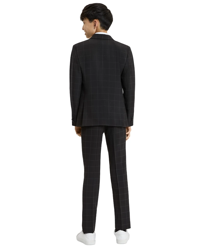Kenneth Cole Boys' 8-20 Window Black Suit