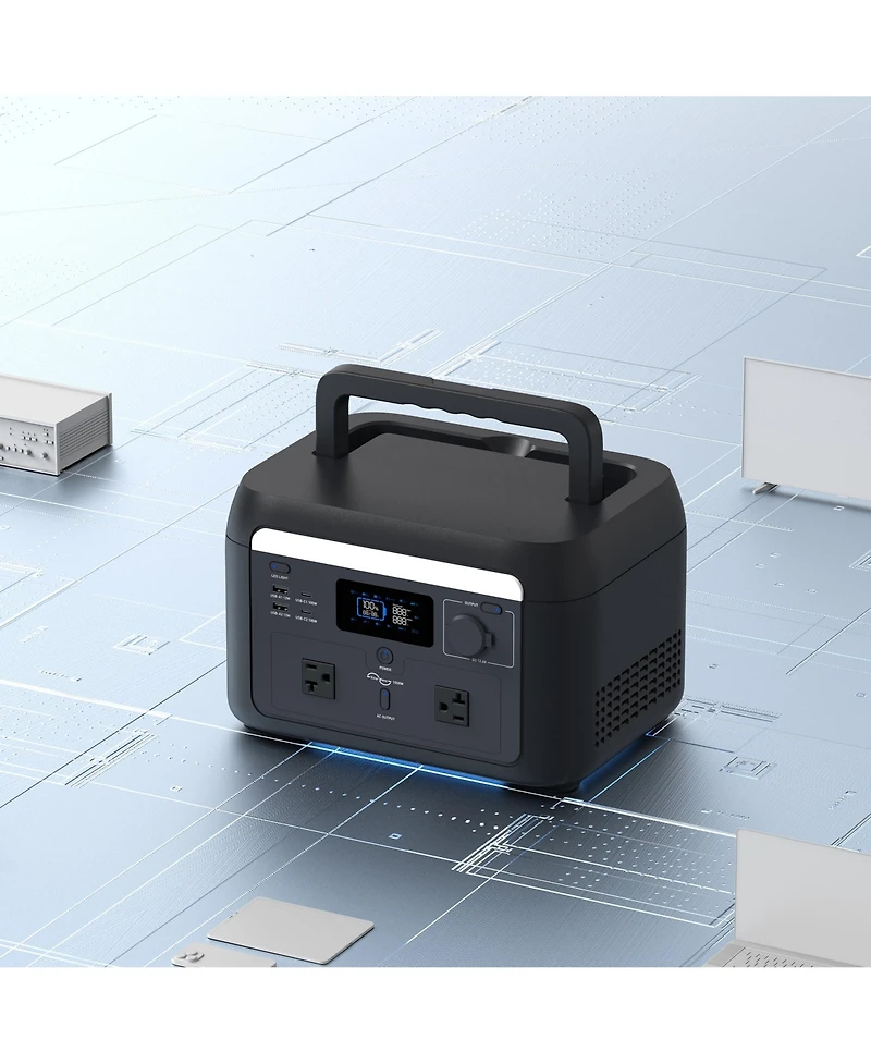 Mondawe 614Wh-1000W Portable Power Station with Bidirectional Fast Ac Charging