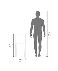 Fm Furniture Katy Compact Utility Sink with Metal Legs for Laundry Room