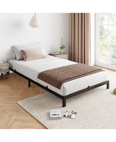 gaomon 6 Inch Twin Metal Platform Bed Frame Low-Profile No Box Spring 700 Lbs Load Capacity Easy Assembly Noiseless