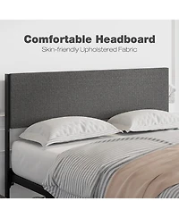 gaomon Upholstered Platform Bed Frame with Adjustable Headboard 2 Drawers Steel Slat Support No Box Spring Needed Space-Saving Design