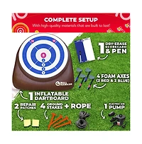 Swooc Xl Bull Hawker | Giant Axe Darts (Over 8ft Tall) w/ 15+ Games | Axe Throwing Game for Backyard w/ Air Pump | Outdoor Fun