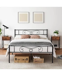 gaomon Bed Frame with Headboard and Footboard for Girls, Bed Metal Platform with Steel Slat Support, Mattress Foundation with Storage