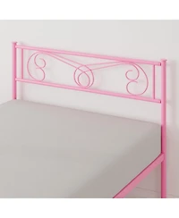 gaomon Bed Frame with Headboard and Footboard for Girls, Metal Platform Steel Slat Support, Mattress Foundation Storage