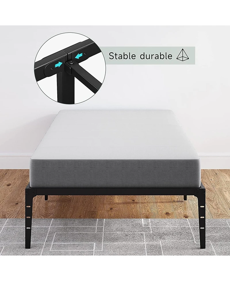 gaomon14-Inch Metal Platform Bed Frame Storage Steel Slat Support Noise-Free No Box