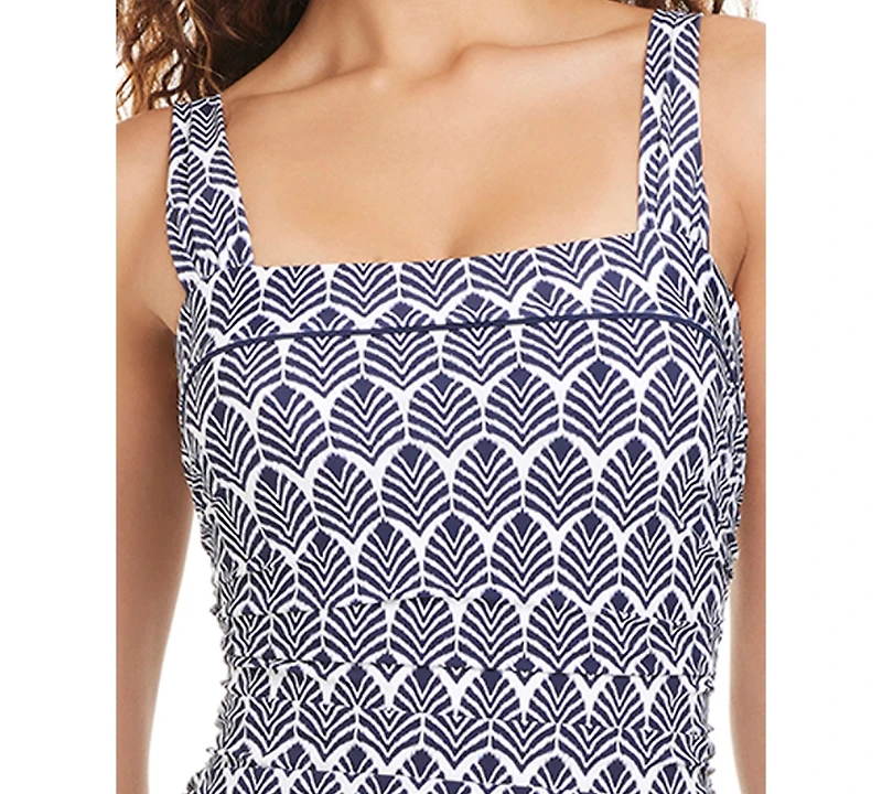 Beyond Control Women's Printed Square Neck One Piece Swimsuit