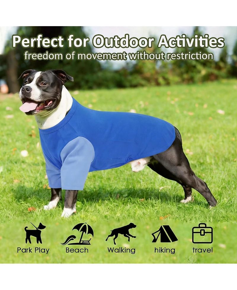 Aronkl 2 Pack Breathable Cotton Spandex Dog T-shirts for Year-Round Comfort