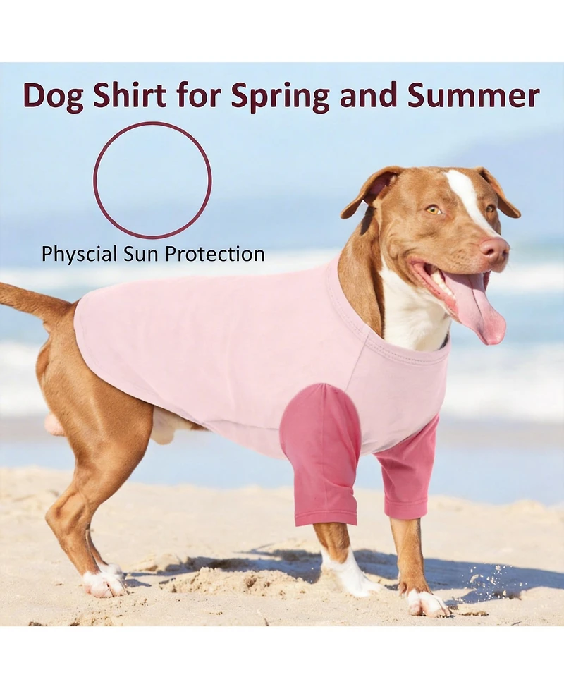 Aronkl 2 Pack Breathable Cotton Spandex Dog T-shirts for Year-Round Comfort