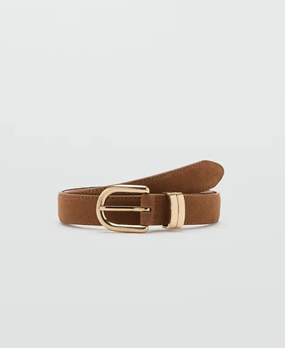 Mango Women's Suede Leather Belt