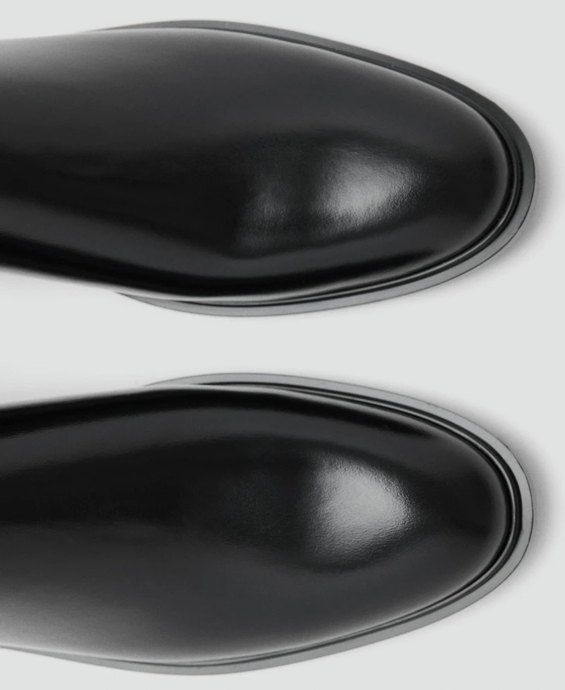 Mango Women's Elastic Panels Leather Ankle Boots