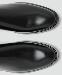 Mango Women's Elastic Panels Leather Ankle Boots