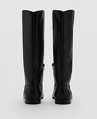 Mango Women's Zipper Leather Boots