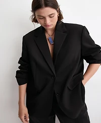 Mango Women's Flap Pockets Straight Blazer