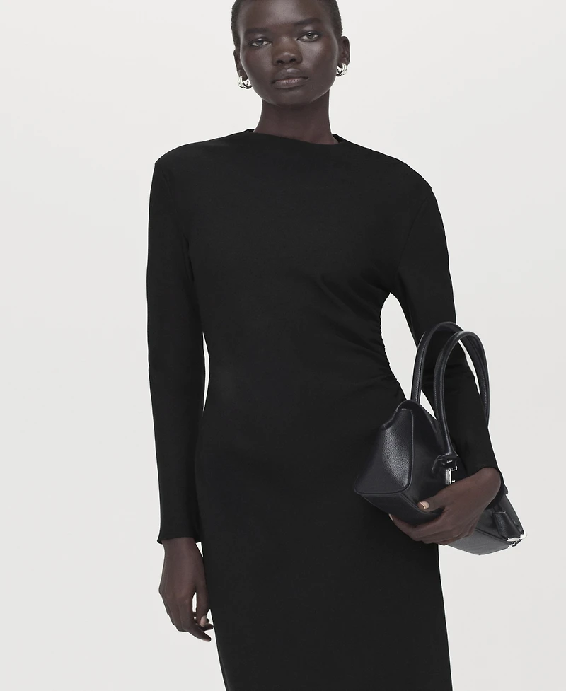 Mango Women's Ruched Midi Dress