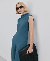 Mango Women's Draped Neck Long Dress