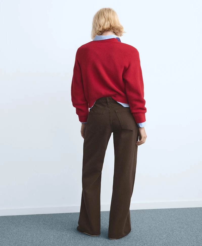 Mango Women's Danila High-Waisted Wide Leg Jeans