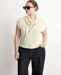 Mango Women's Handkerchief Detail Knit Top