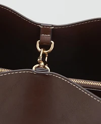 Mango Women's Metal Details Bucket Bag