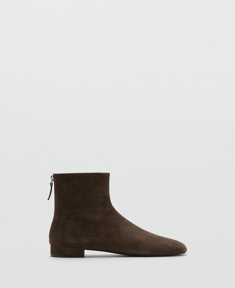Mango Women's Round Toe Suede Ankle Boots