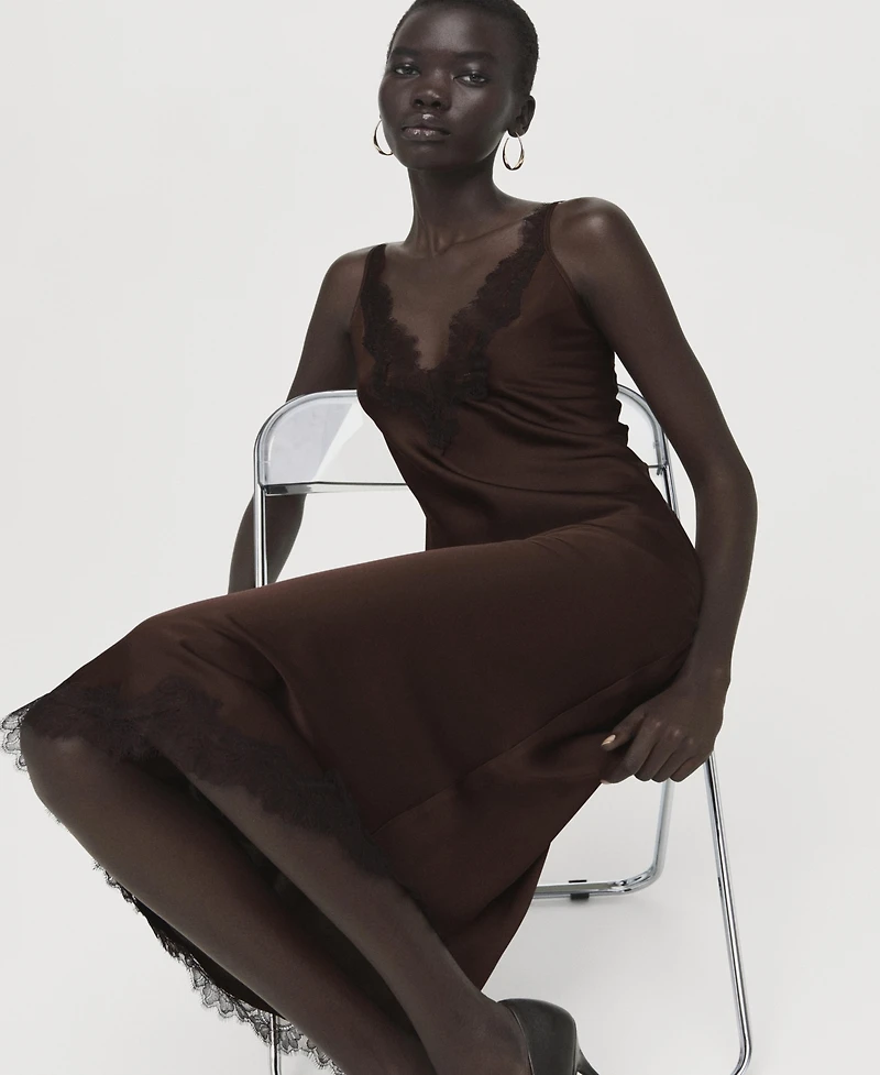 Mango Women's Satin Camisole Dress