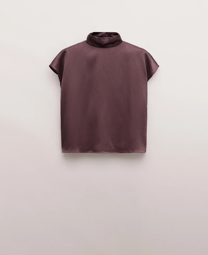 Mango Women's Satin Silk Blouse