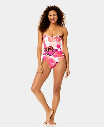 Anne Cole Women's Strapless Bandeau Neck One-Piece Swimsuit