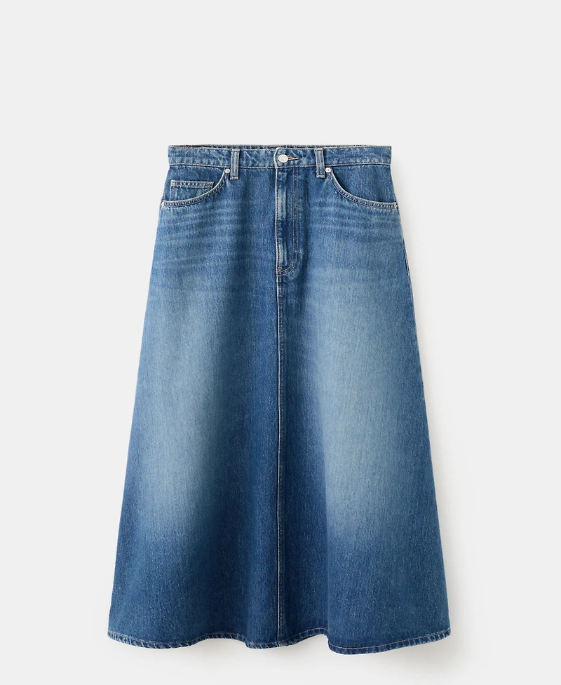 Mango Women's Denim Midi Skirt