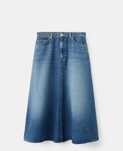 Mango Women's Denim Midi Skirt