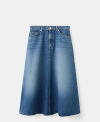 Mango Women's Denim Midi Skirt