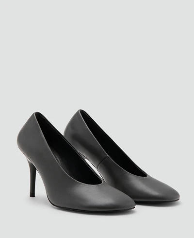 Mango Women's Round-Toe Leather High-Heeled Shoes