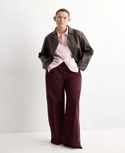Mango Women's High-Waisted Wide Leg Jeans