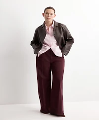 Mango Women's High-Waisted Wide Leg Jeans