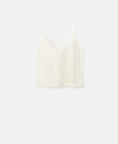 Mango Women's Lace Neck Top