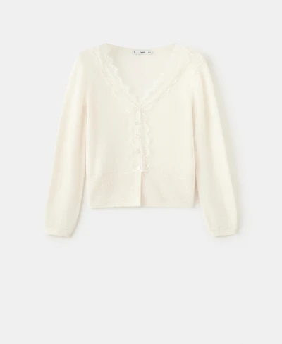 Mango Women's Lace Knit Cardigan